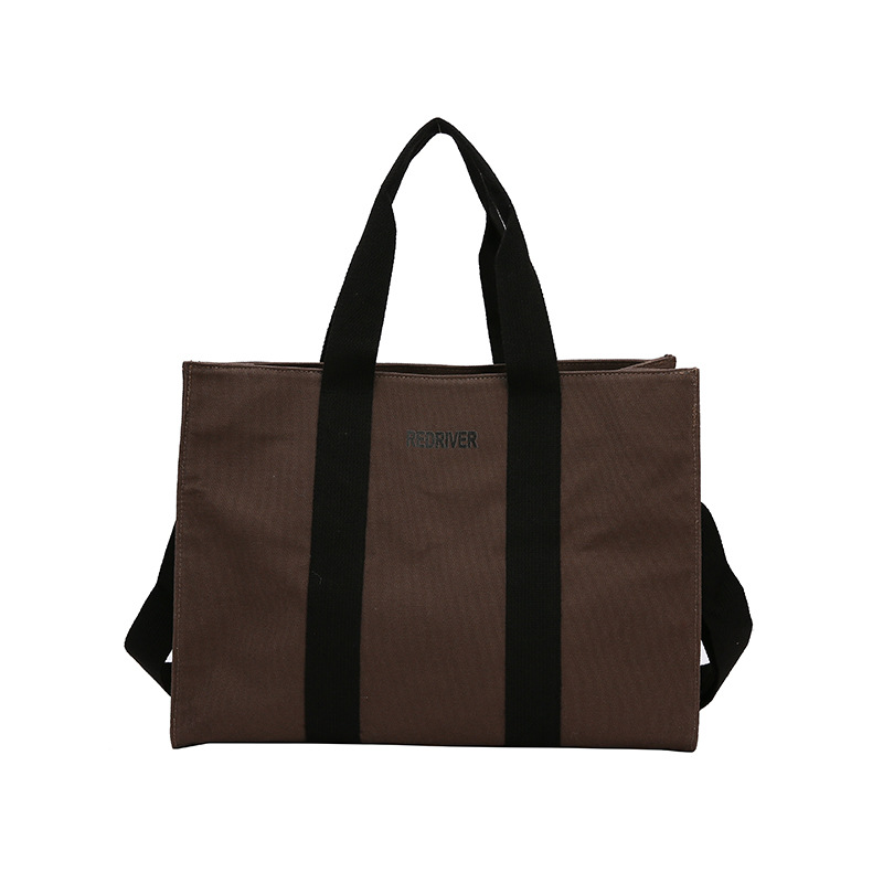 New 2021 trendy large-capacity handbag, Korean-style versatile canvas single-shoulder crossbody bag, tote bag Item Picture