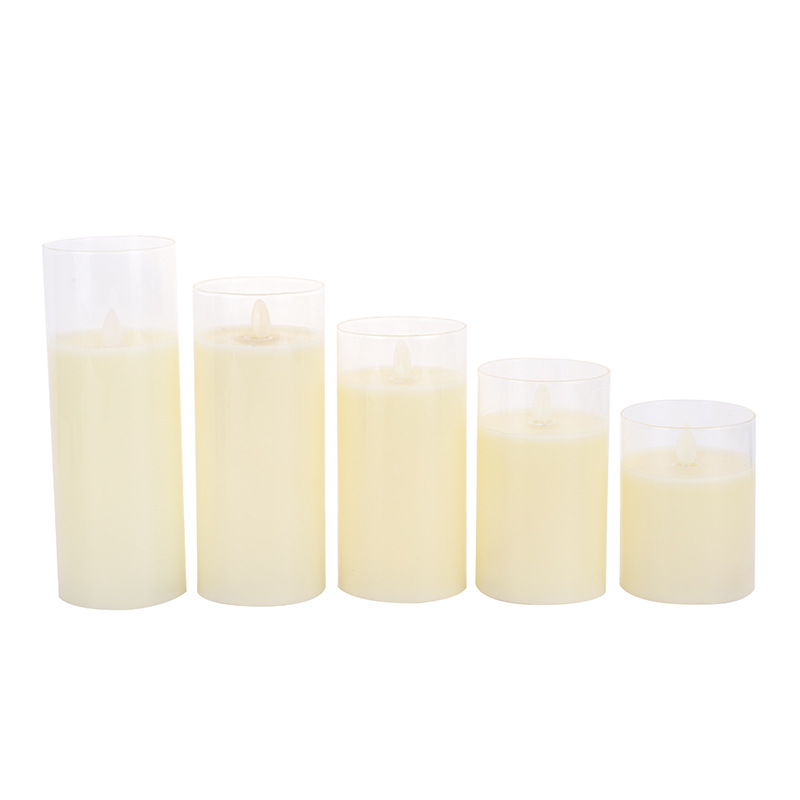 ins glass flat-mouthed electronic candles, simulated flame swinging LED candles, decorative handicrafts and ornaments Item Picture