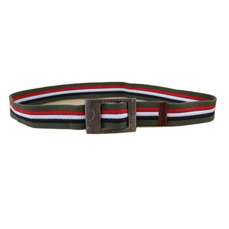2020 nuevo rayas personalidad casual cinturón placa hebilla metal inglés multi estilo cinturón elástico duradero Specification image