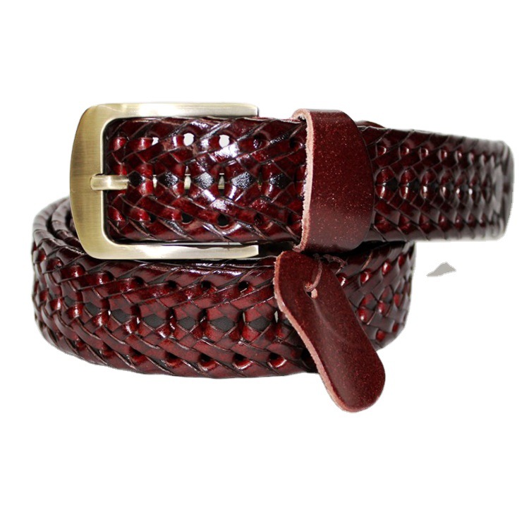 Versión coreana moda tejido metal pin hebilla cinturón nuevo estilo pareja cuadrado hebilla cinturón al aire libre pantalón cintura cintura Item Picture
