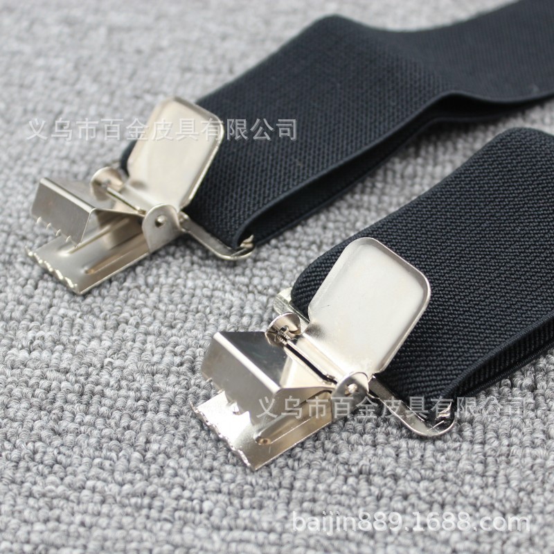 2020 New British-style black X-shaped men's shoulder strap, fashionable and casual, 4-clip elastic strap Application Scenario