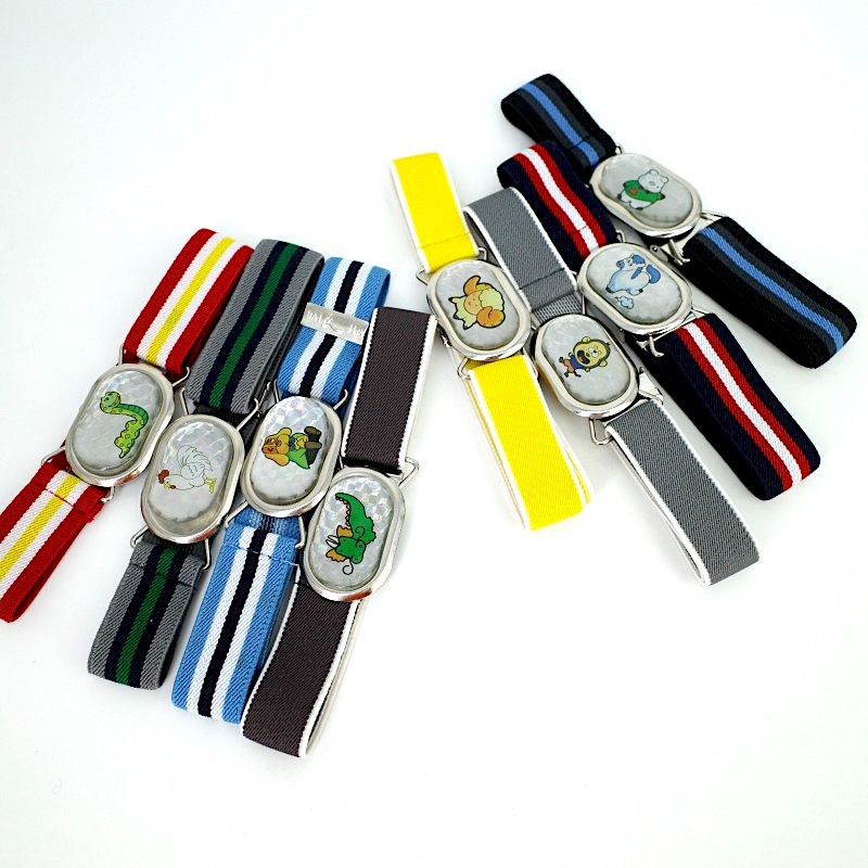 Children's cartoon button-down belt, multi-color single-loop metal adjustable elastic belt, casual and fashionable elastic belt