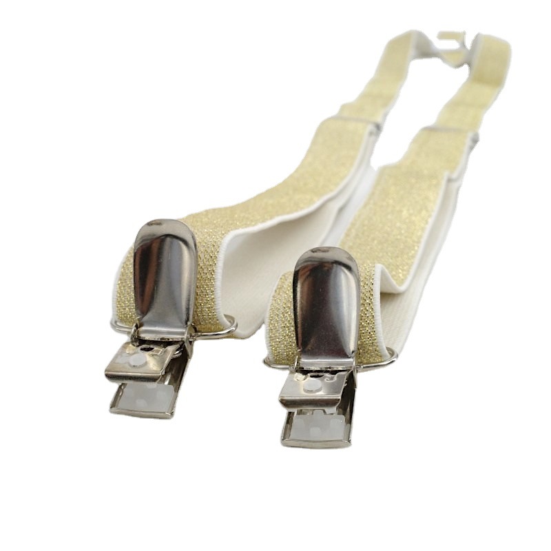Clockwise, direct supply from the manufacturer, fashionable women's sling belts, gold and silver wire elastic bands for young adults, 3-clip shoulder straps details Picture