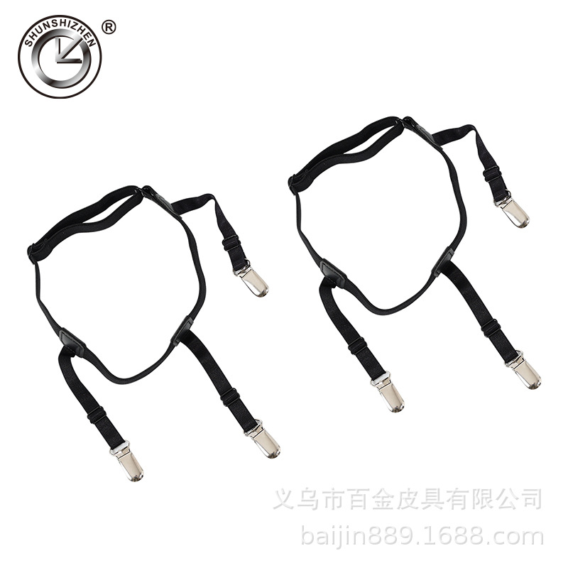 High-quality elastic PU fixed straps, unisex black hosiery straps, fashionable canvas shirt anti-slip hosiery straps Application Scenario