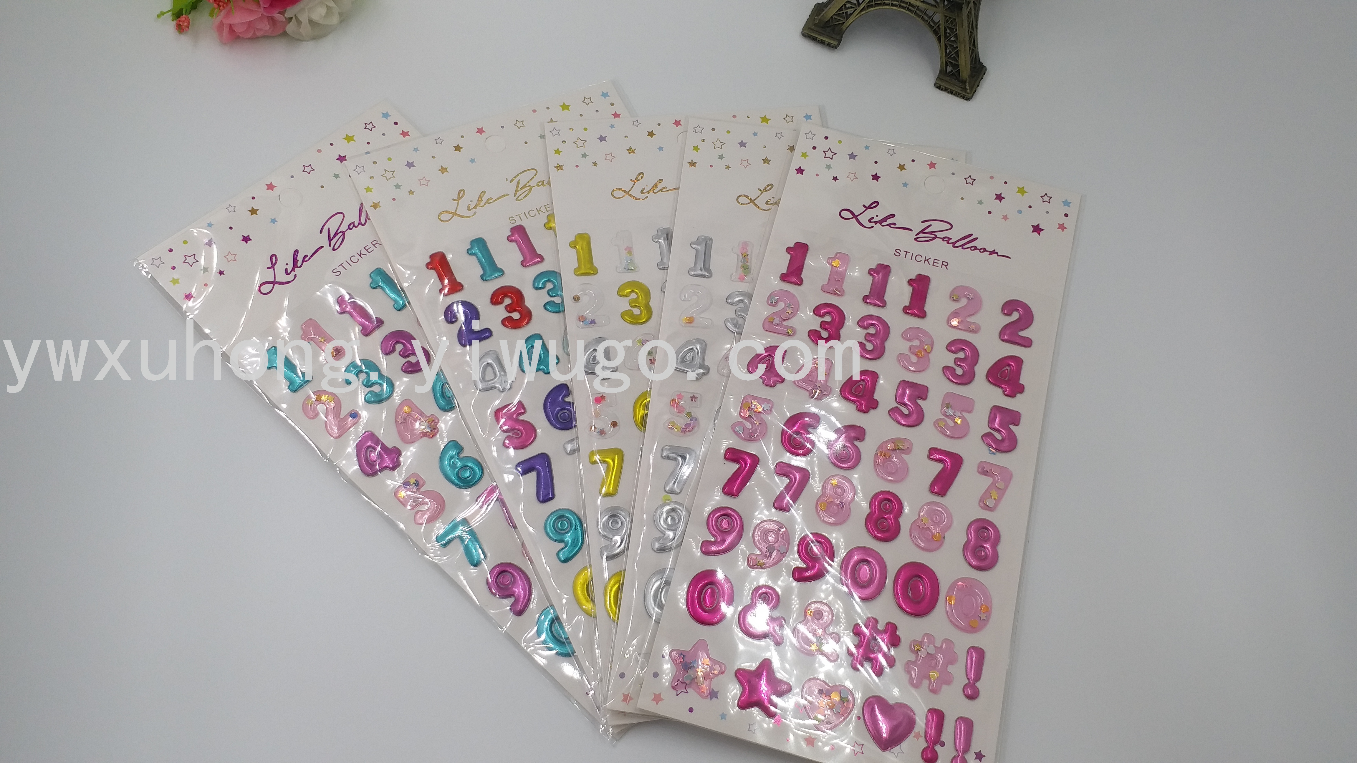 Novelty stickers, numbers, letters, gilding, rocking stickers, swing stickers, three-dimensional sequined stickers, stickers YD-C details Picture