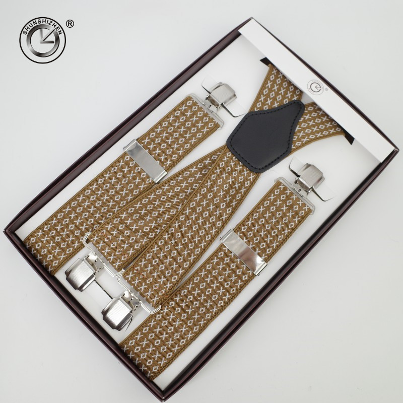 En el sentido de las agujas del reloj alta resistencia cuatro clips elástico correa para adultos fácil de montar simple moda colgante pantalón con correa correa fuente transfronteriza Specification image