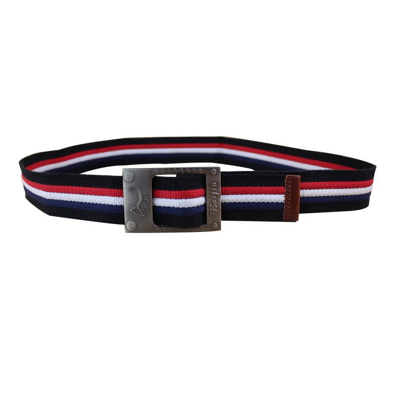 2020 nuevo rayas personalidad casual cinturón placa hebilla metal inglés multi estilo cinturón elástico duradero