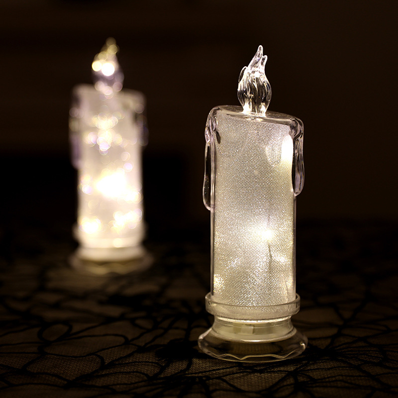 Christmas acrylic tearful electronic candle decorative handicrafts and ornaments details Picture