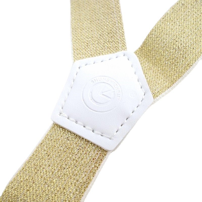 Clockwise, direct supply from the manufacturer, fashionable women's sling belts, gold and silver wire elastic bands for young adults, 3-clip shoulder straps Specification image