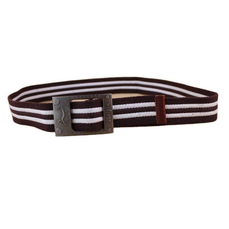 2020 nuevo rayas personalidad casual cinturón placa hebilla metal inglés multi estilo cinturón elástico duradero details Picture