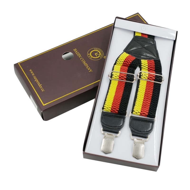 Clockwise men's elastic sling belt, high elasticity 4-clip casual adult shoulder strap clip Y shoulder strap