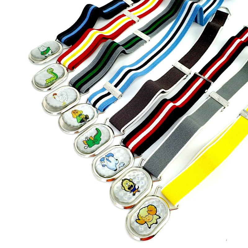 Children's cartoon button-down belt, multi-color single-loop metal adjustable elastic belt, casual and fashionable elastic belt Specification image