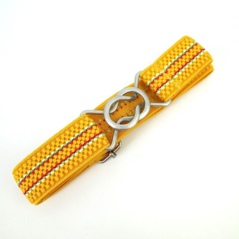 Fashionable button-down children's belt, elastic woven belt, figure-eight buckle children's elastic and tight accessory belt Specification image
