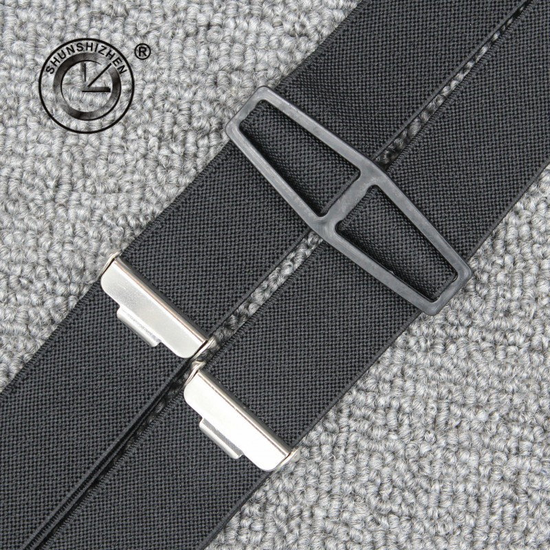 Clockwise four-clip H-shaped adult shoulder strap, elastic iron clip, sturdy and durable black shoulder strap Specification image