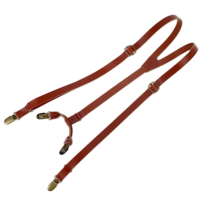 The manufacturer supplies adult clockwise men's and women's genuine leather two-layer halter belts for processing and customizing halter belts and overalls Item Picture