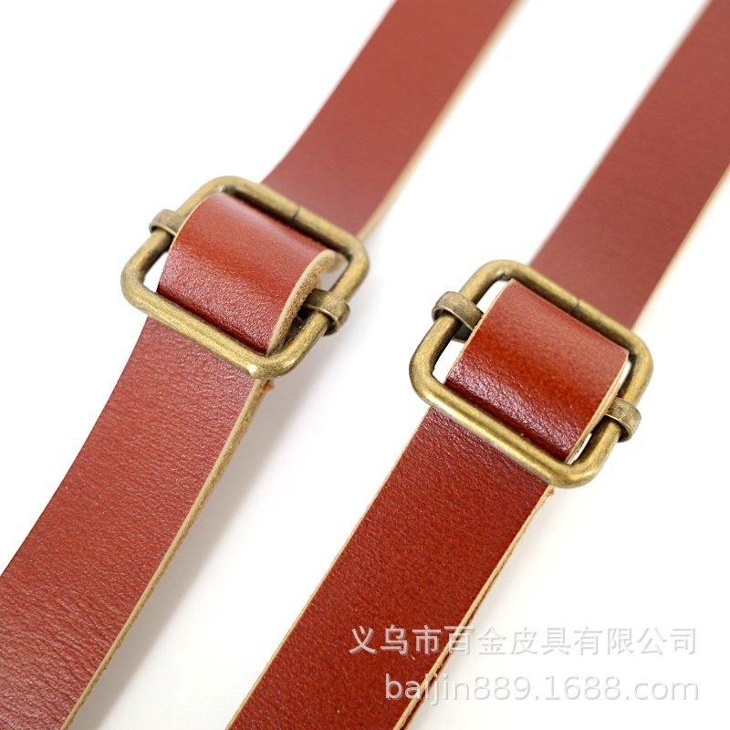 The manufacturer supplies adult clockwise men's and women's genuine leather two-layer halter belts for processing and customizing halter belts and overalls details Picture