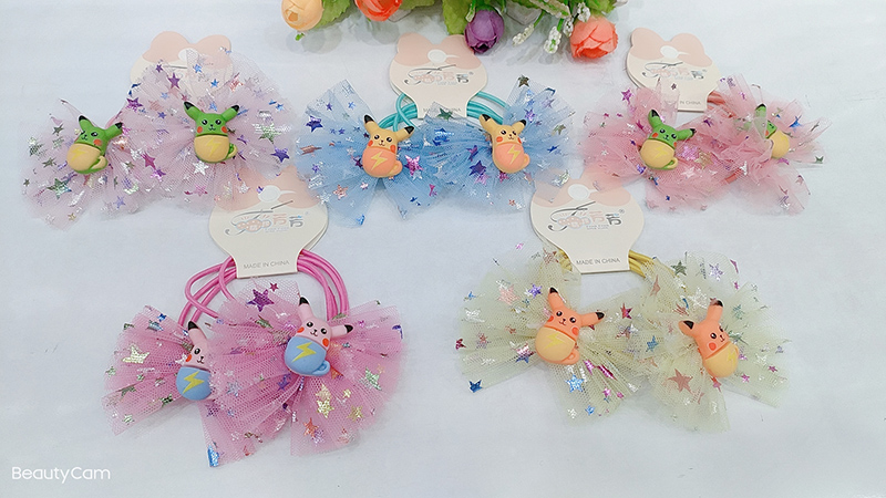 A3231 Children's Fabric Flower Series Leather Band Hair Accessories Korean Version Headwear Hair Band Hair Rope Yiwu Eryuan Store Specification image