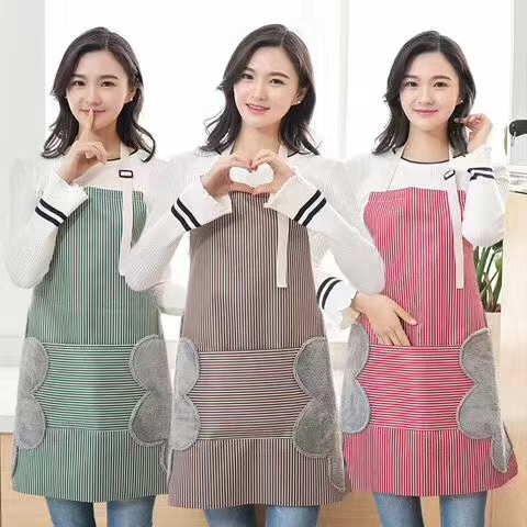 H1721 8067# Striped apron is waterproof, oil-proof and stain-proof. Wholesale in Yiwu, 10-yuan store, department store details Picture