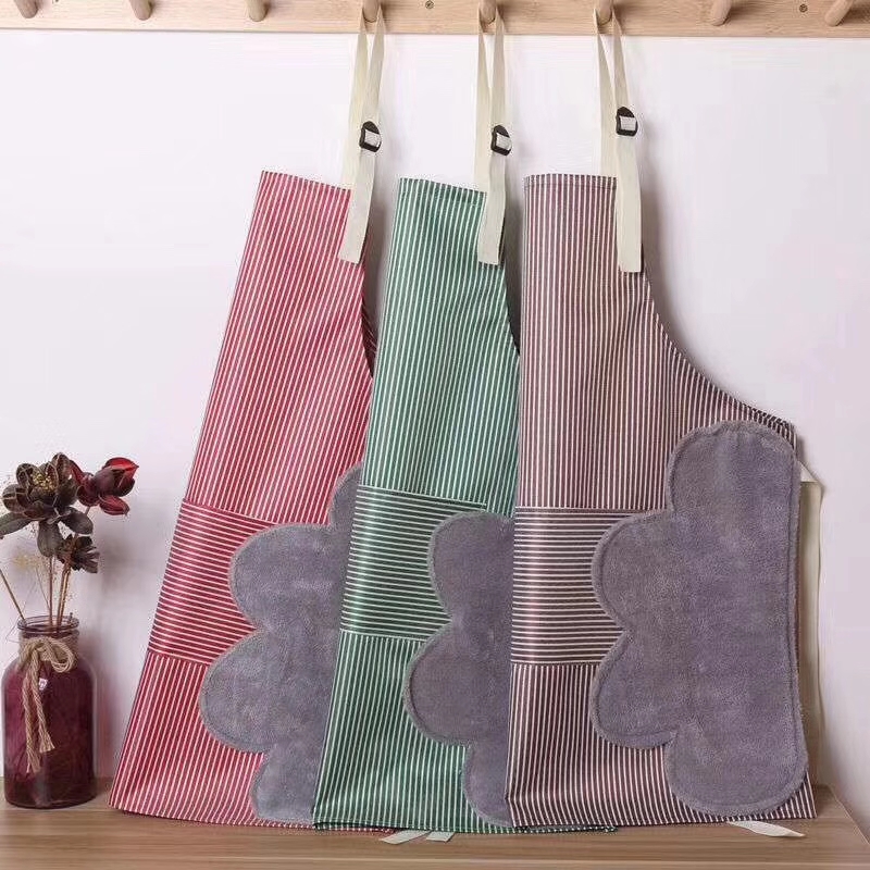 H1721 8067# Striped apron is waterproof, oil-proof and stain-proof. Wholesale in Yiwu, 10-yuan store, department store Specification image