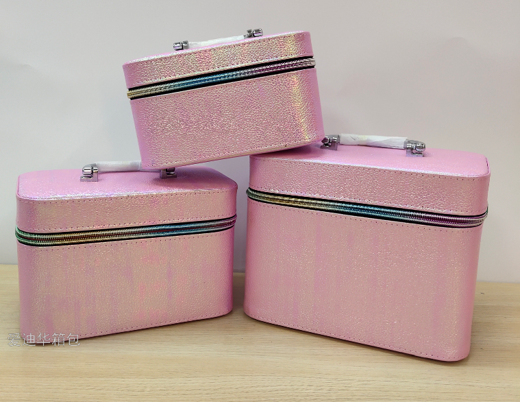 The new large-capacity three-piece makeup portable travel storage waterproof toiletry bag with lychee pattern from Aidihua