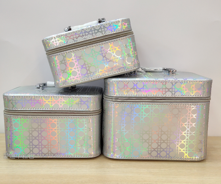 The new hexagonal pattern large-capacity three-piece set of cosmetic portable travel storage waterproof toiletry bag from Adiva details Picture