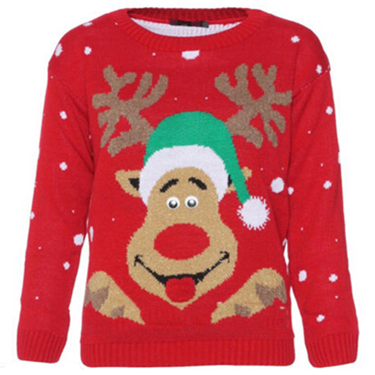 Custom-made Christmas sweaters from Europe and America, Amazon autumn and winter new loose and casual plus-size knitted sweaters with deer patterns