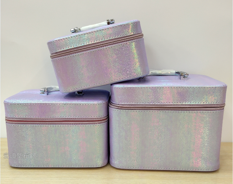 Adiva's new hair pattern large-capacity three-piece makeup portable travel storage waterproof toiletry bag details Picture