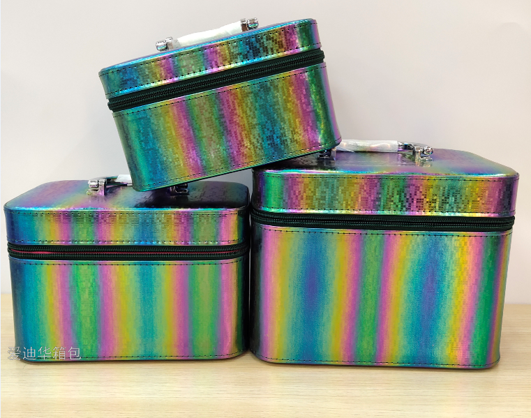 Aidihua's new mosaic-patterned large-capacity three-piece makeup portable travel storage waterproof toiletry bag Item Picture