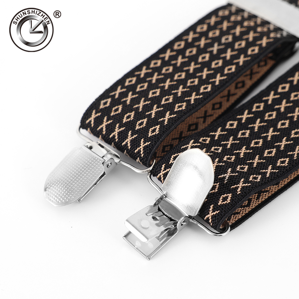 Crossover Y cuatro clips hombre adulto correa moda versátil ajustable elástico elástico casual clásico colgante correa correa espalda Item Picture