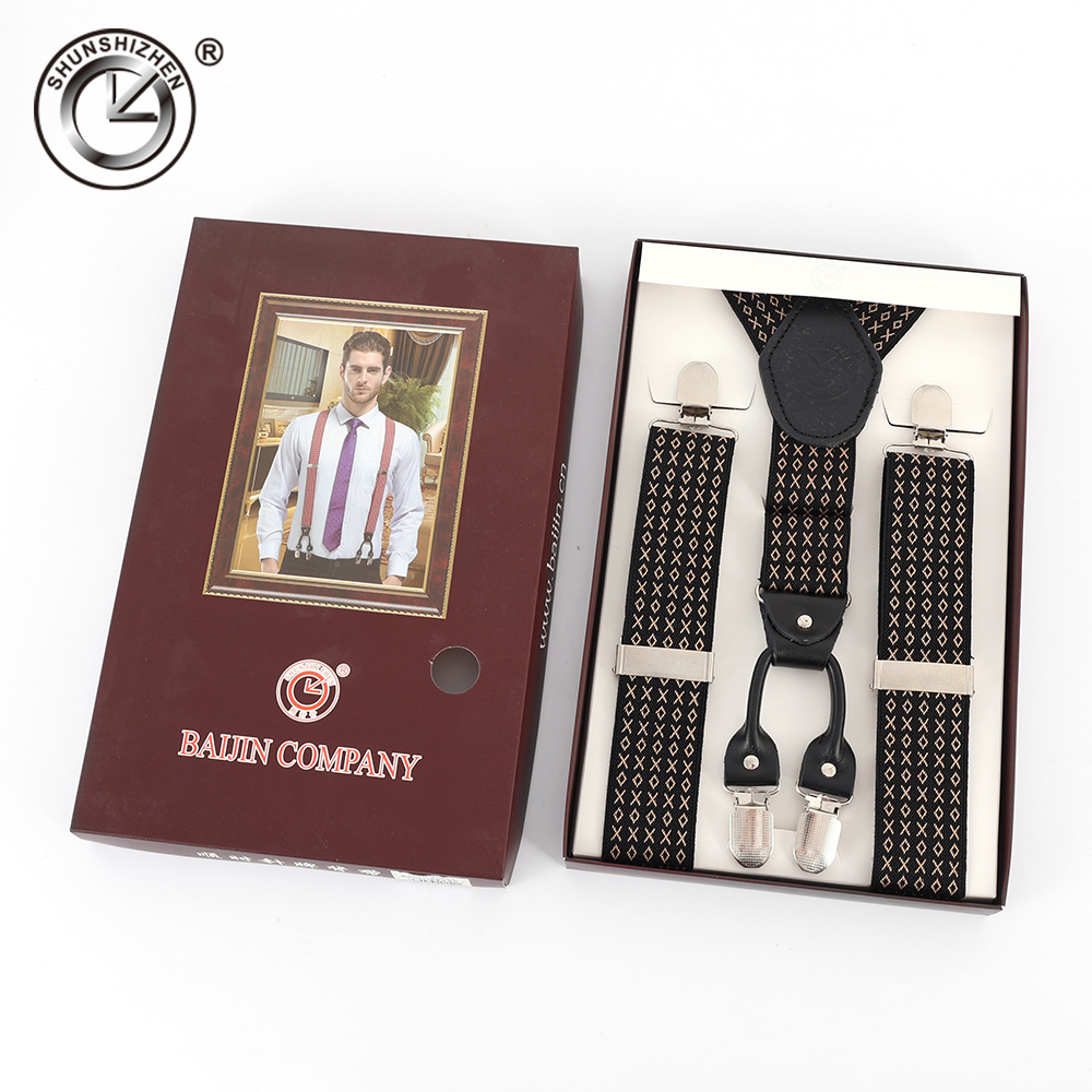 Crossover Y cuatro clips hombre adulto correa moda versátil ajustable elástico elástico casual clásico colgante correa correa espalda details Picture