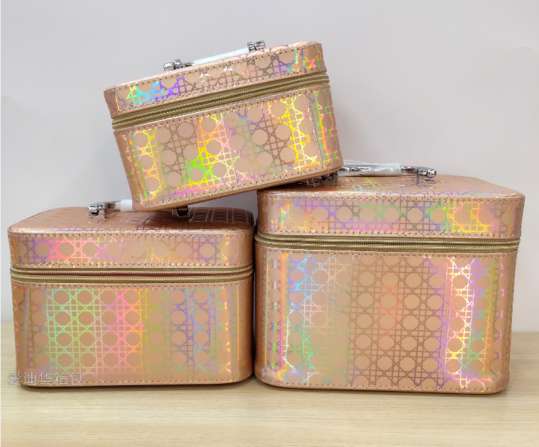 The new hexagonal pattern large-capacity three-piece set of cosmetic portable travel storage waterproof toiletry bag from Adiva
