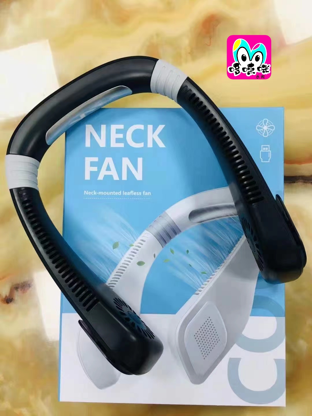 The 2022 new F6 bladeless neck-hanging fan is a lazy person's travel neck-hanging fan for outdoor and indoor sports details Picture