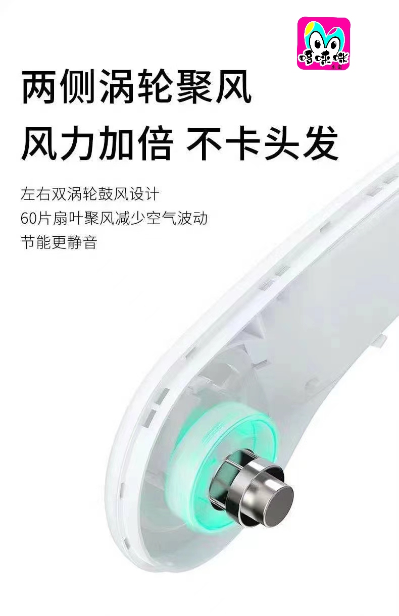 The 2022 new F3 neck-hanging fan is a portable usb charging small mini lazy person's small electric fan Item Picture