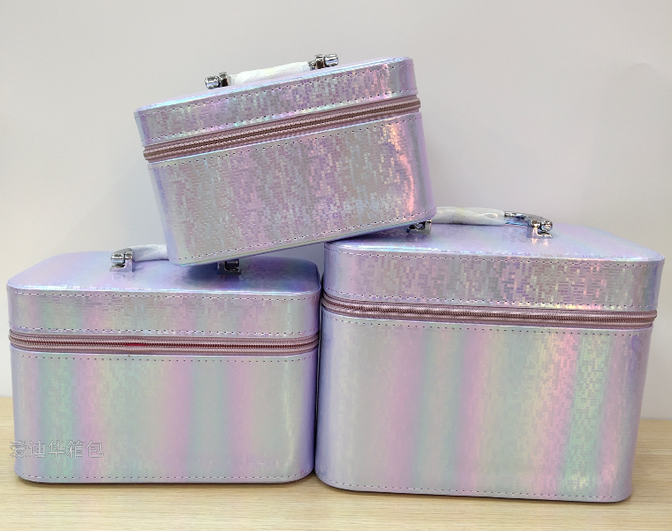 Aidihua's new mosaic-patterned large-capacity three-piece makeup portable travel storage waterproof toiletry bag details Picture