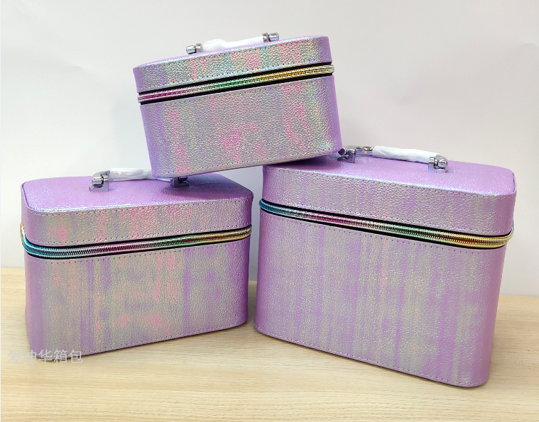 The new large-capacity three-piece makeup portable travel storage waterproof toiletry bag with lychee pattern from Aidihua Specification image