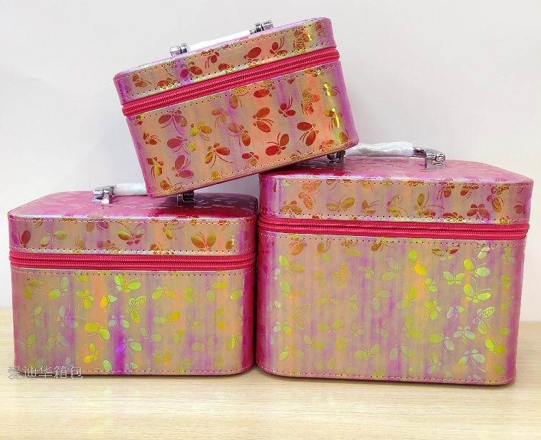 The new butterfly-patterned large-capacity three-piece makeup portable travel storage waterproof toiletry bag from Adiva Specification image