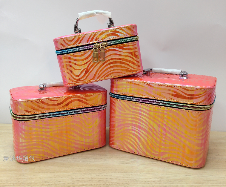 The new square zebra-patterned large-capacity three-piece set cosmetic portable travel storage waterproof toiletry bag from Adiva Specification image