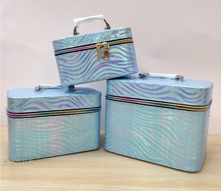 The new square zebra-patterned large-capacity three-piece set cosmetic portable travel storage waterproof toiletry bag from Adiva