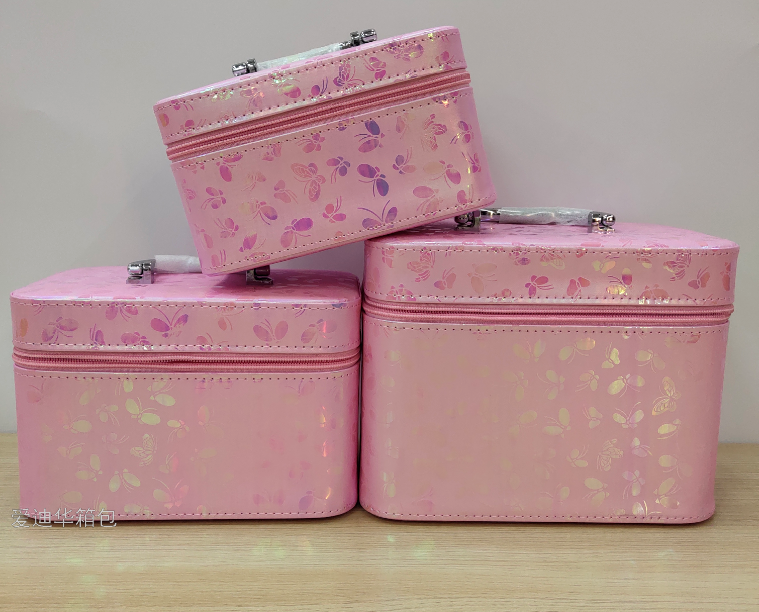 The new butterfly-patterned large-capacity three-piece makeup portable travel storage waterproof toiletry bag from Adiva Item Picture