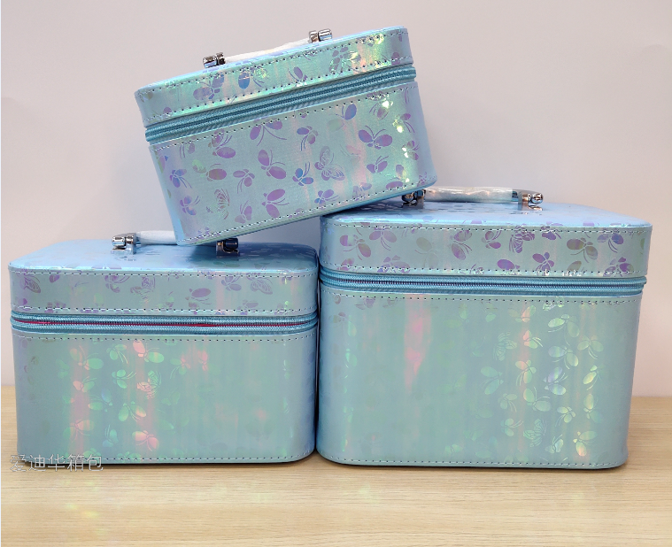 The new butterfly-patterned large-capacity three-piece makeup portable travel storage waterproof toiletry bag from Adiva