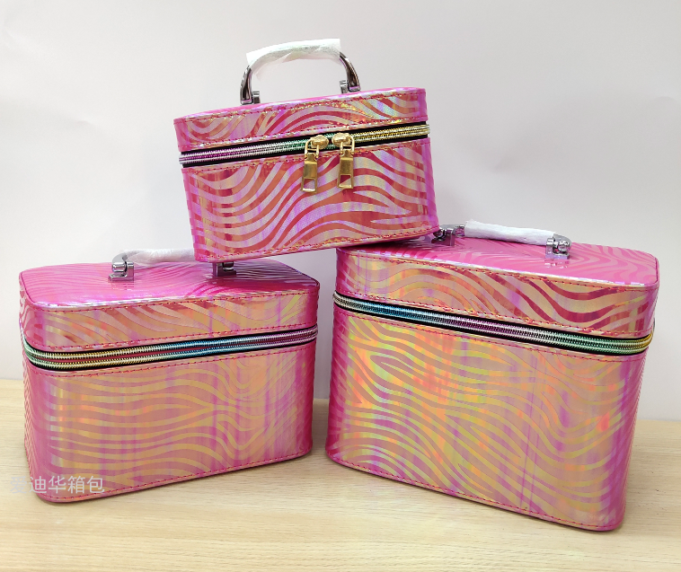 The new square zebra-patterned large-capacity three-piece set cosmetic portable travel storage waterproof toiletry bag from Adiva details Picture