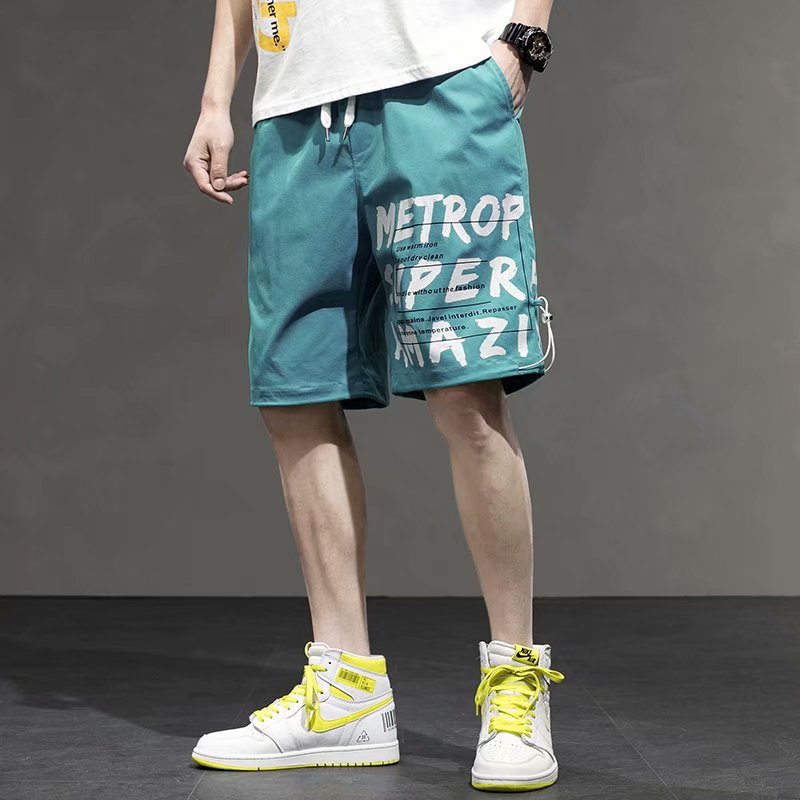The pink sporty large underpants of the men's foreign trade trendy brand in the summer are thin, loose and cool, with a five-piece suit for men's fashion