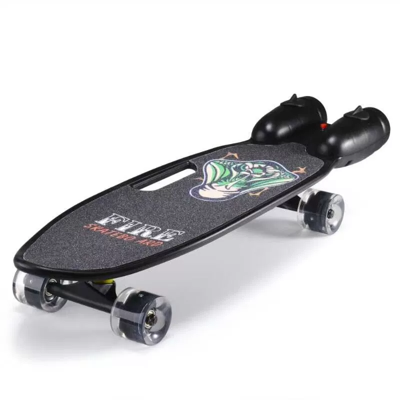 Factory direct sales of new four-wheel PU flash wheels for beginners, new model with spray, cool music, children's fish board wholesale Specification drawing