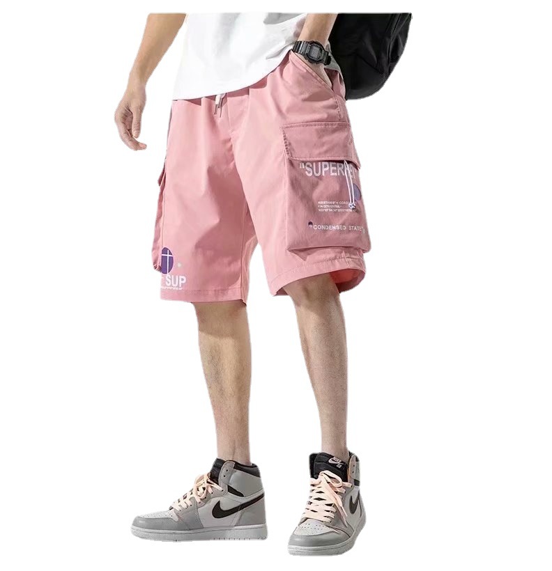 The pink sporty large underpants of the men's foreign trade trendy brand in the summer are thin, loose and cool, with a five-piece suit for men's fashion Item Picture
