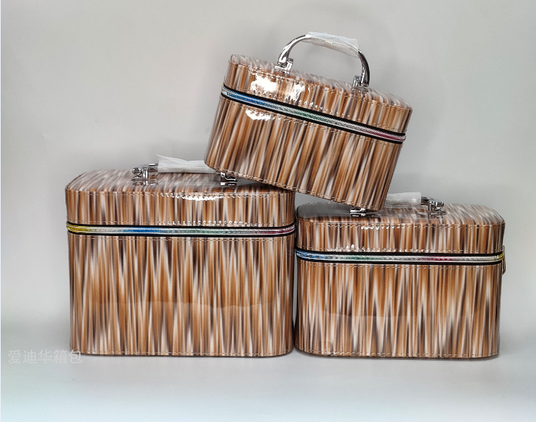 The new gradient pattern large-capacity three-piece makeup portable travel storage waterproof toiletry bag from Adiva Item Picture
