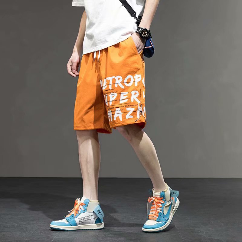 The pink sporty large underpants of the men's foreign trade trendy brand in the summer are thin, loose and cool, with a five-piece suit for men's fashion details Picture