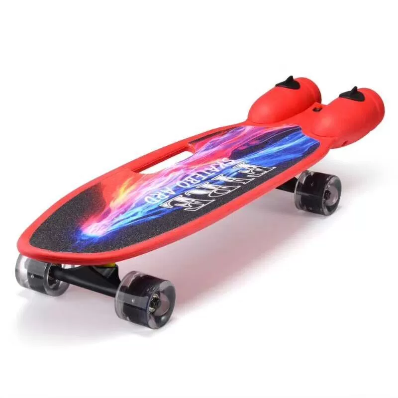 Factory direct sales of new four-wheel PU flash wheels for beginners, new model with spray, cool music, children's fish board wholesale details Picture