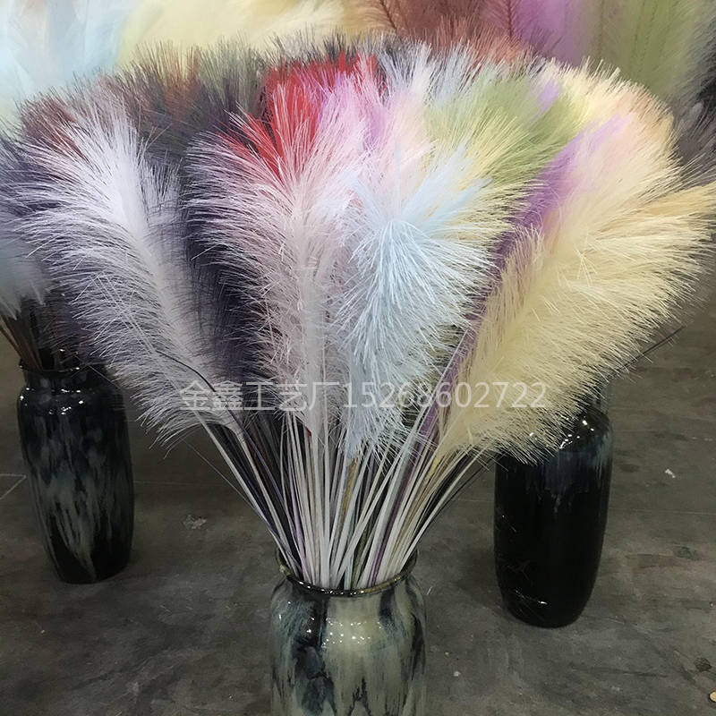 单支仿真芦苇狗尾草婚庆布置道具居家装饰摆件插花瓶拍摄道具