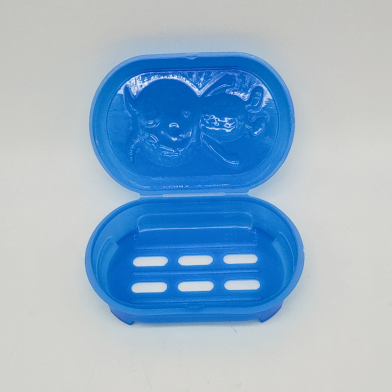 Sunshine Department Store Cartoon Draining Soap Box, travel creative plastic soap box, affordable 2PC, with lid, waterproof and durable Specification image