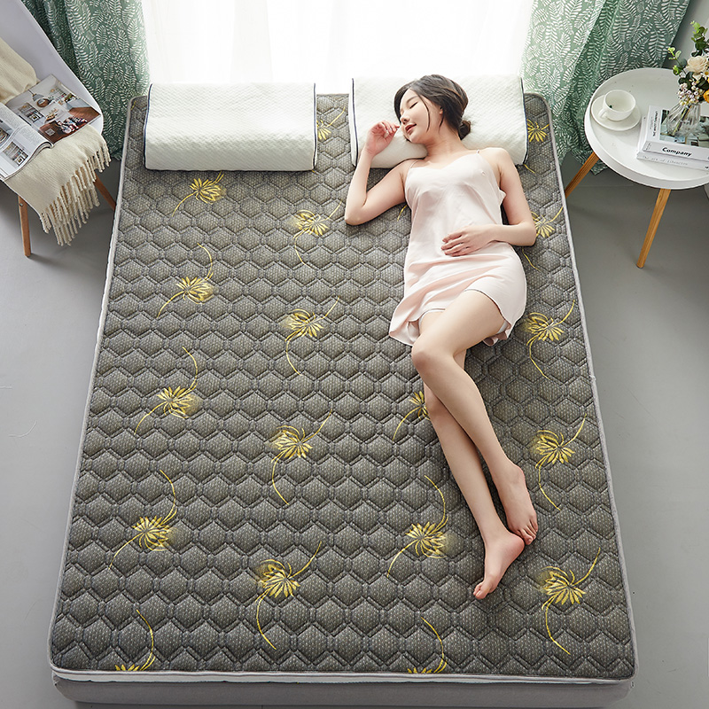 New knitted cotton latex mattress, single mattress, double mattress, golden Full garden details Picture